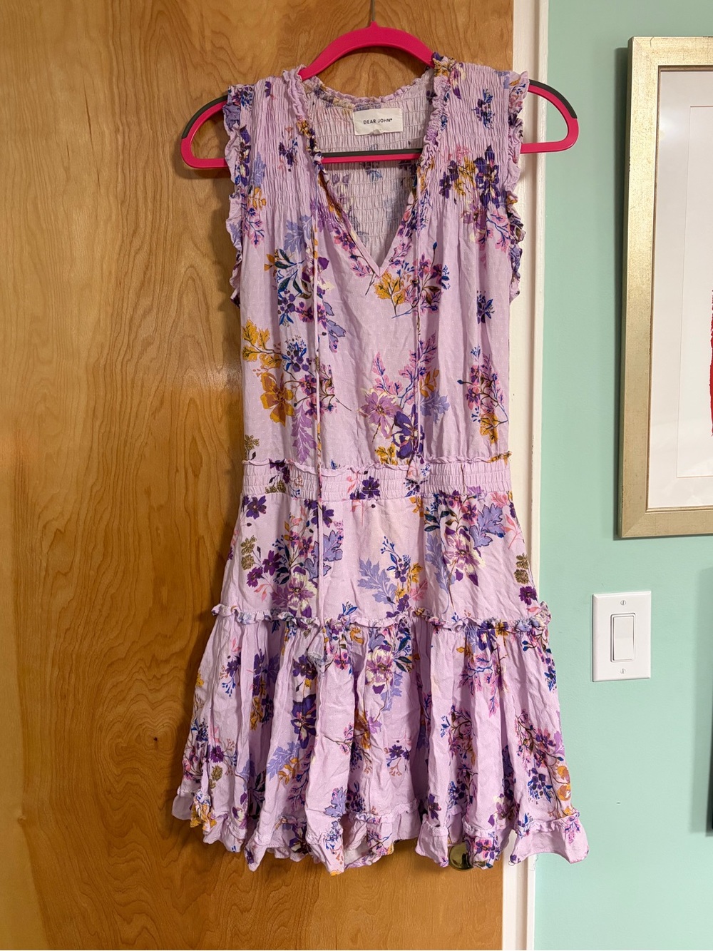 Dear John Lavender Smocked Top with Purple Floral Accents - Melodie Dress